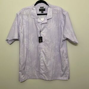 NWT Pronto Uomo Purple Floral Pinstripe Modern Fit Button Up Shirt XXL